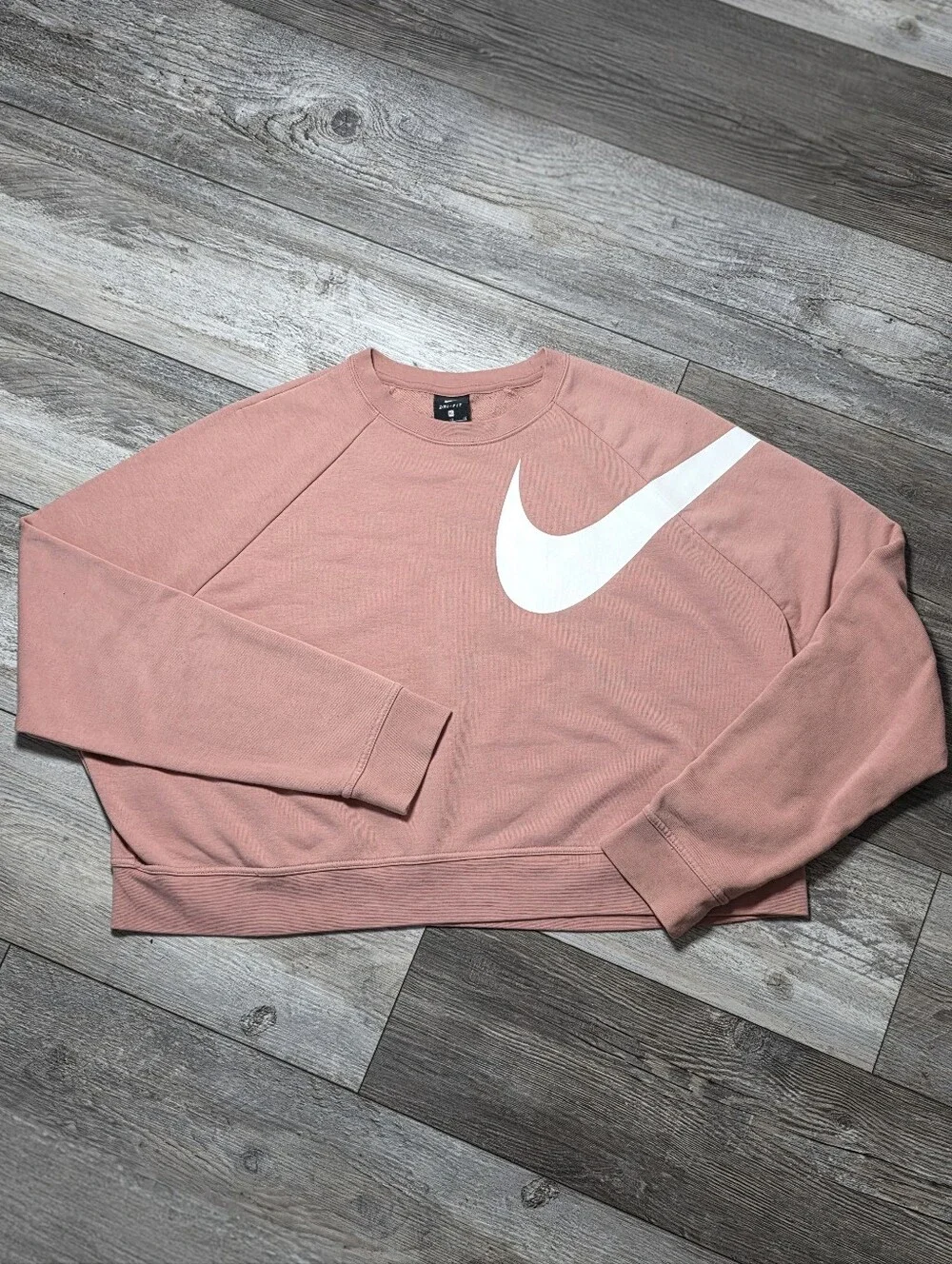 Nike Women's Dri-FIT 'Get Fit' Cropped Oversized Swoosh Graphic Sweater Sz XL